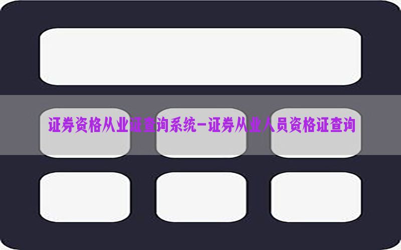 证券资格从业证查询系统-证券从业人员资格证查询
