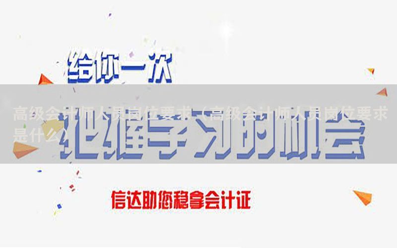 高级会计师人员岗位要求（高级会计师人员岗位要求是什么）