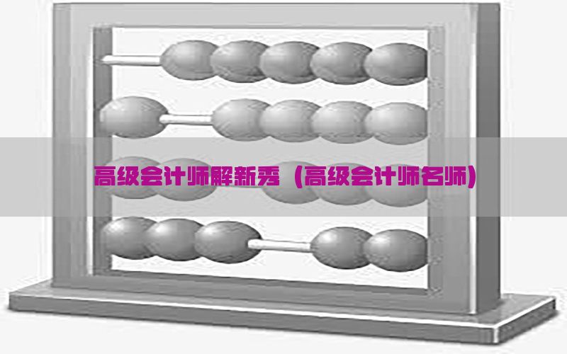 高级会计师解新秀（高级会计师名师）