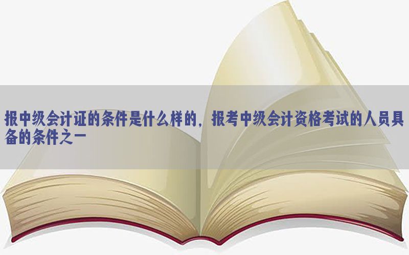 报中级会计证的条件是什么样的，报考中级会计资格考试的人员具备的条件之一