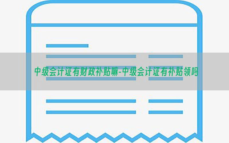 中级会计证有财政补贴嘛-中级会计证有补贴领吗