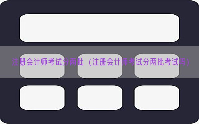 注册会计师考试分两批（注册会计师考试分两批考试吗）