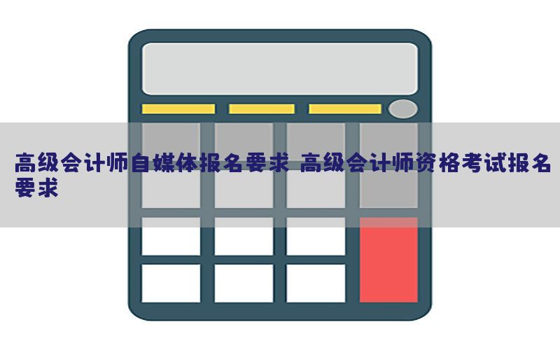 高级会计师自媒体报名要求，高级会计师资格考试报名要求