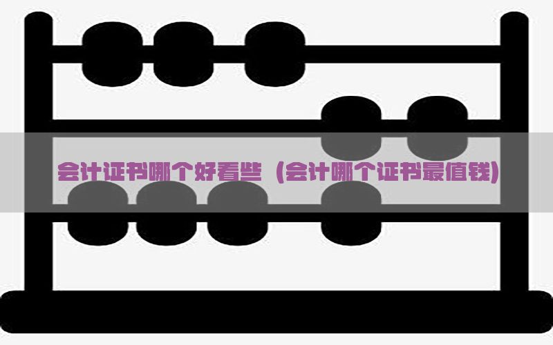 会计证书哪个好看些（会计哪个证书最值钱）