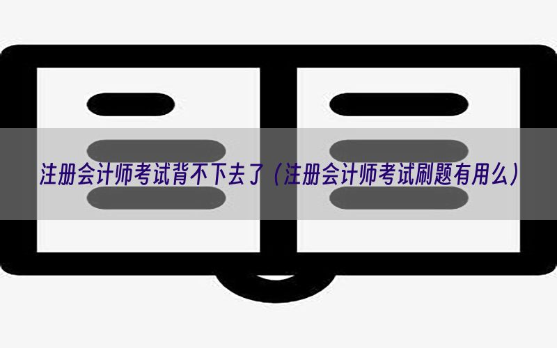 注册会计师考试背不下去了（注册会计师考试刷题有用么）