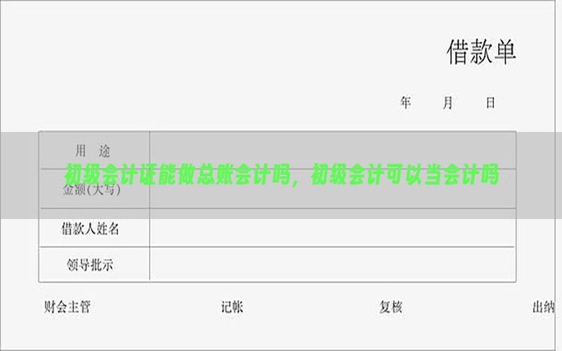 初级会计证能做总账会计吗，初级会计可以当会计吗