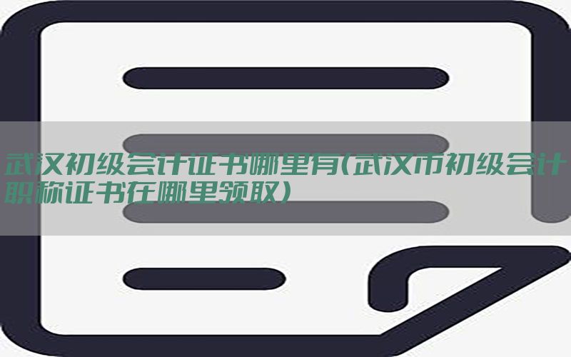 武汉初级会计证书哪里有（武汉市初级会计职称证书在哪里领取）