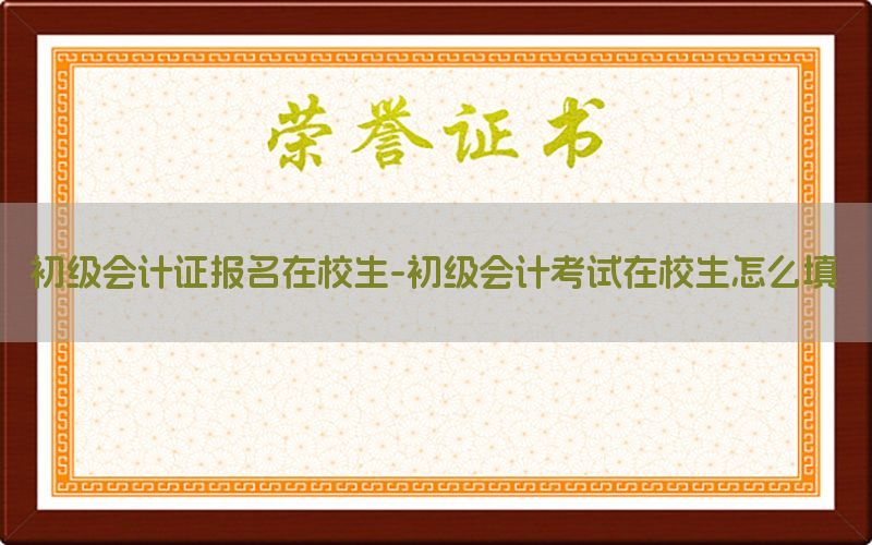 初级会计证报名在校生-初级会计考试在校生怎么填