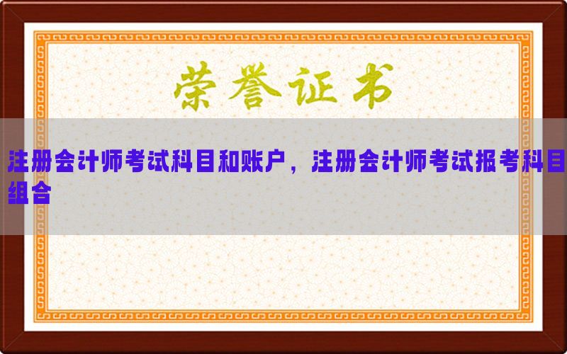 注册会计师考试科目和账户，注册会计师考试报考科目组合