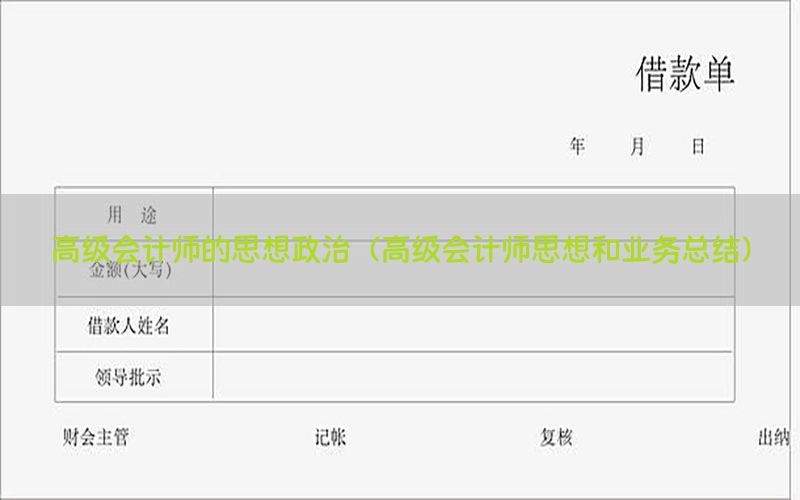 高级会计师的思想政治（高级会计师思想和业务总结）