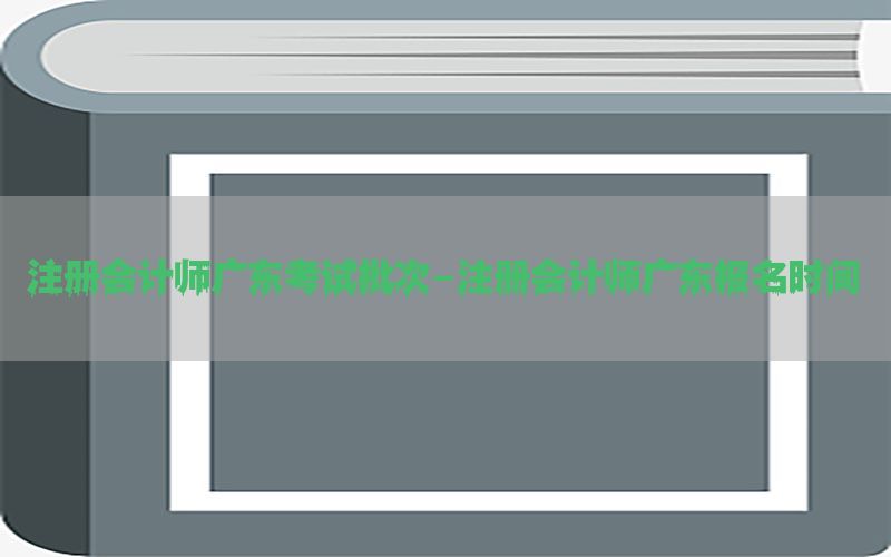 注册会计师广东考试批次-注册会计师广东报名时间