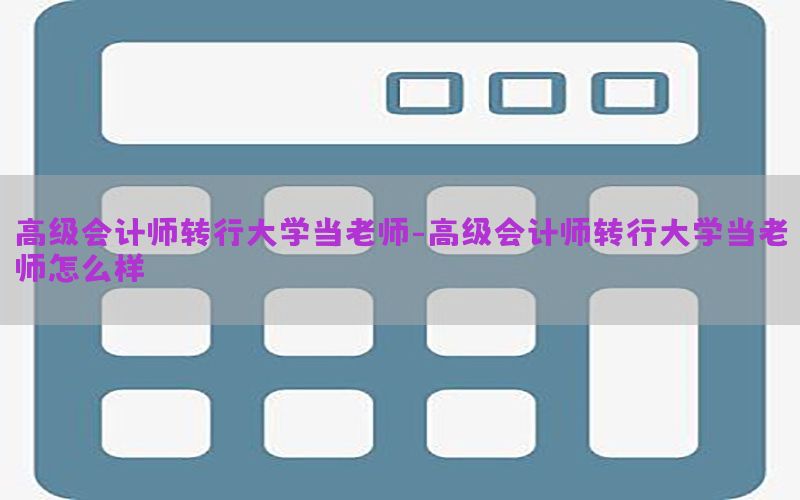高级会计师转行大学当老师-高级会计师转行大学当老师怎么样