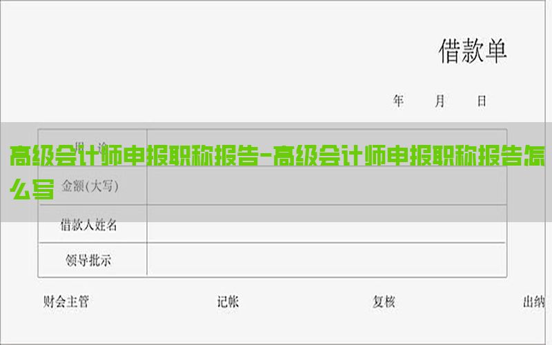 高级会计师申报职称报告-高级会计师申报职称报告怎么写