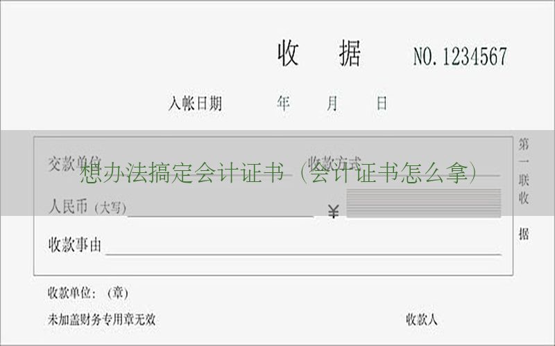 想办法搞定会计证书（会计证书怎么拿）