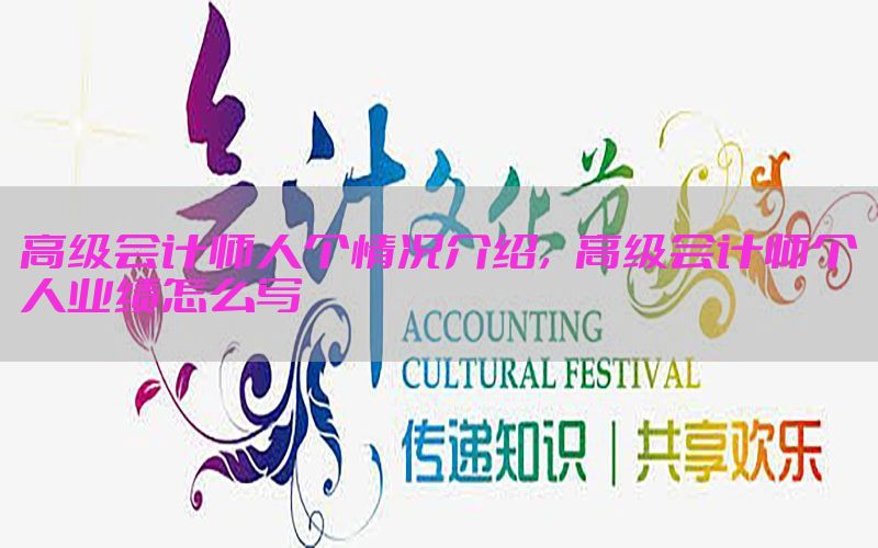 高级会计师人个情况介绍，高级会计师个人业绩怎么写