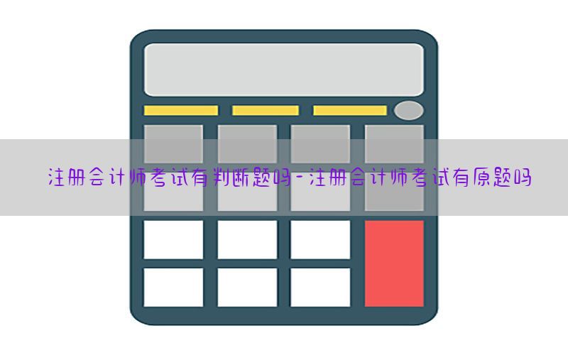 注册会计师考试有判断题吗-注册会计师考试有原题吗