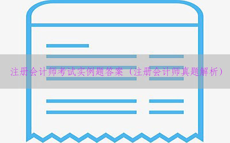 注册会计师考试实例题答案（注册会计师真题解析）