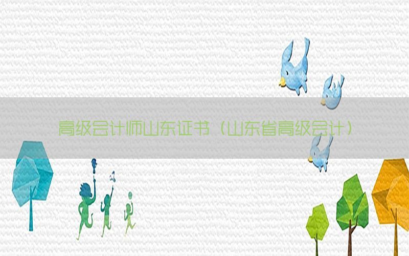 高级会计师山东证书（山东省高级会计）