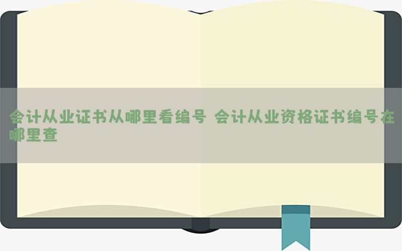 会计从业证书从哪里看编号（会计从业资格证书编号在哪里查）