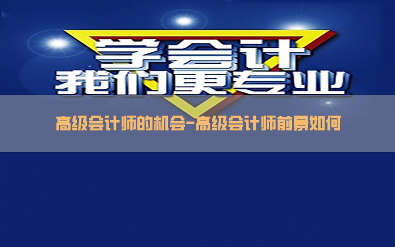 高级会计师的机会-高级会计师前景如何