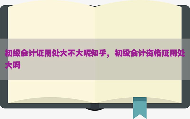 初级会计证用处大不大呢知乎，初级会计资格证用处大吗