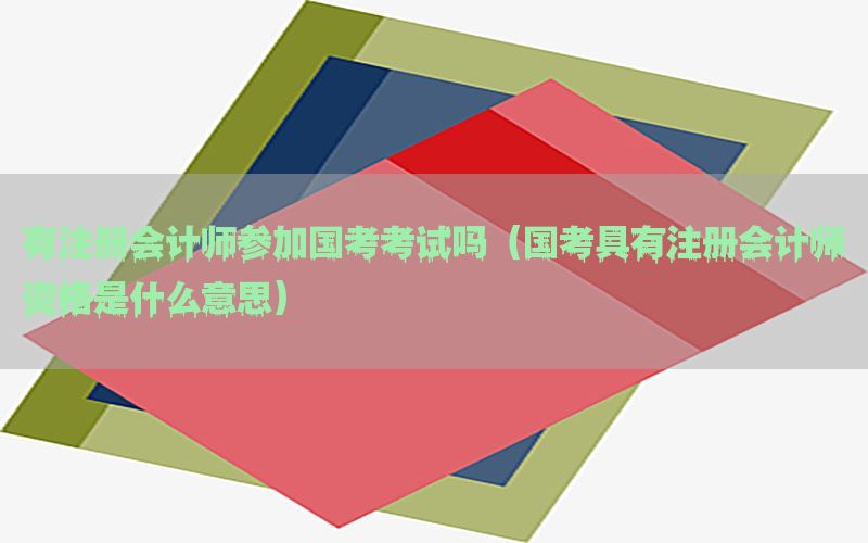有注册会计师参加国考考试吗（国考具有注册会计师资格是什么意思）