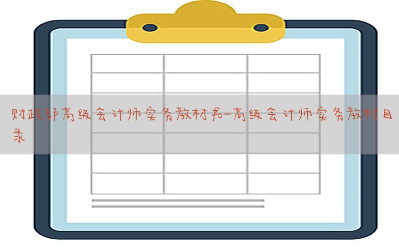 财政部高级会计师实务教材书-高级会计师实务教材目录