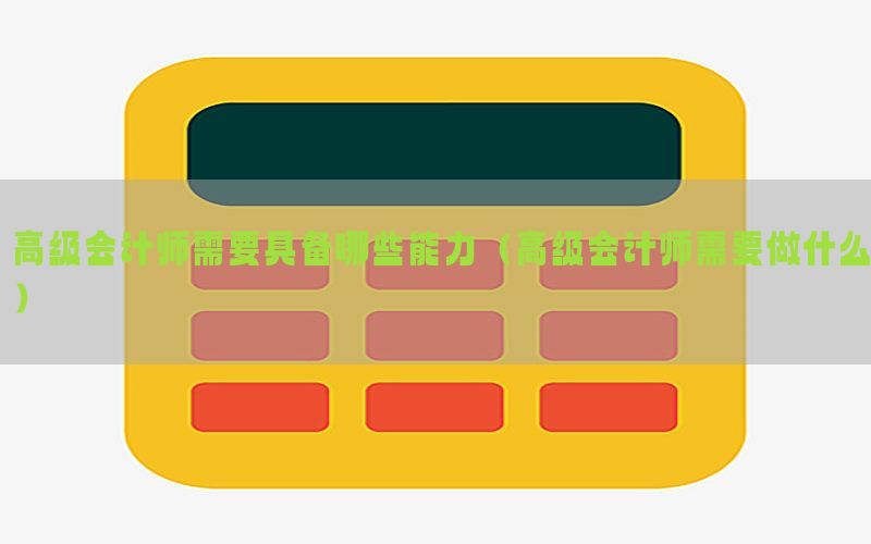 高级会计师需要具备哪些能力（高级会计师需要做什么）