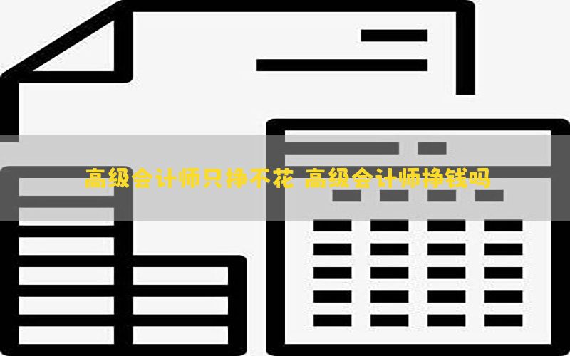高级会计师只挣不花，高级会计师挣钱吗