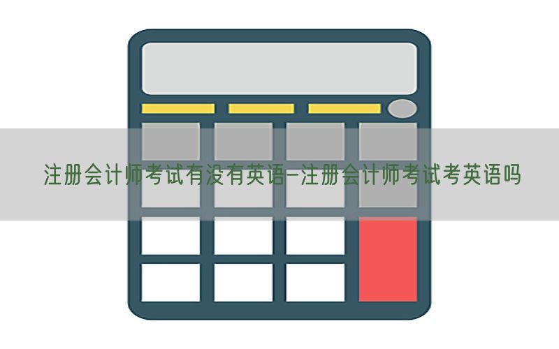 注册会计师考试有没有英语-注册会计师考试考英语吗