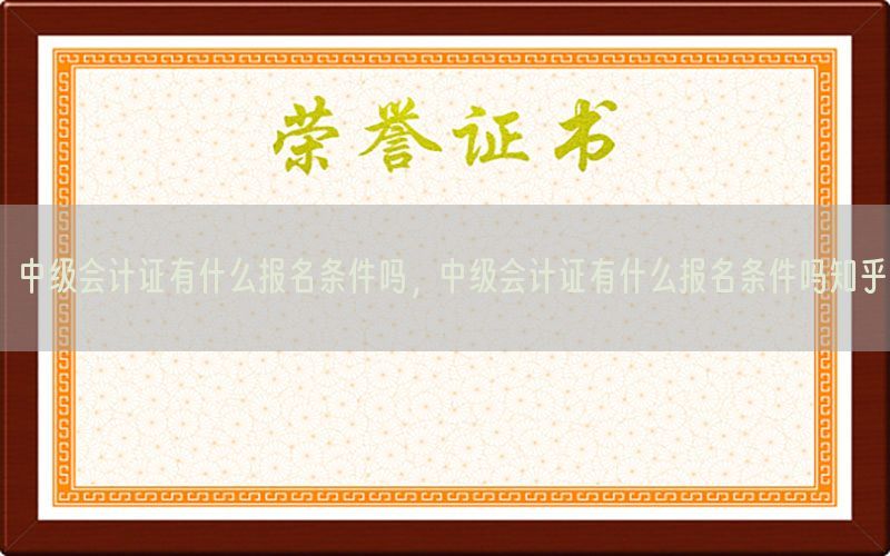 中级会计证有什么报名条件吗，中级会计证有什么报名条件吗知乎