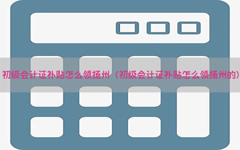 初级会计证补贴怎么领扬州（初级会计证补贴怎么领扬州的）