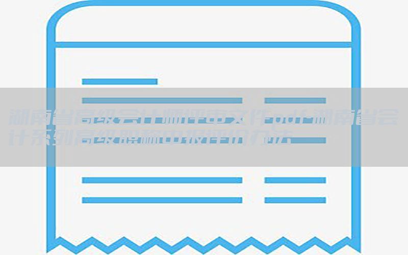 湖南省高级会计师评审文件pdf-湖南省会计系列高级职称申报评价办法