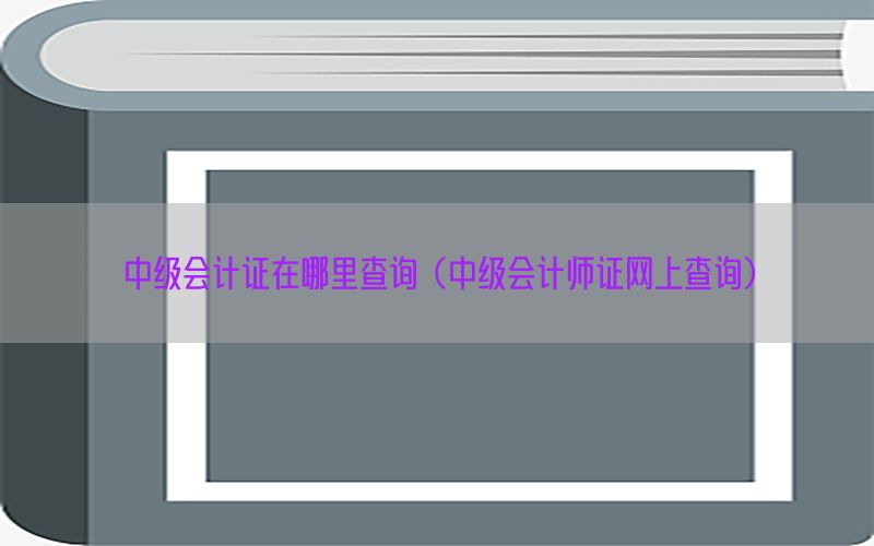 中级会计证在哪里查询（中级会计师证网上查询）