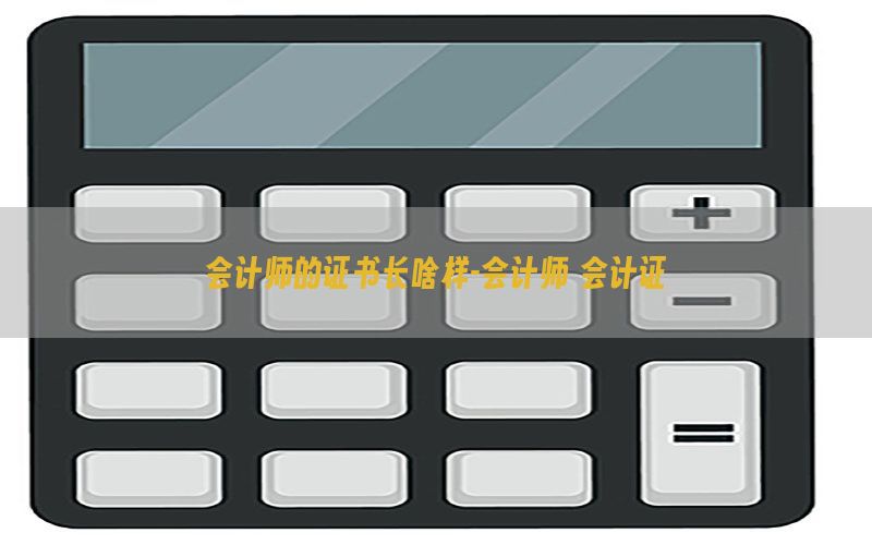 会计师的证书长啥样-会计师 会计证