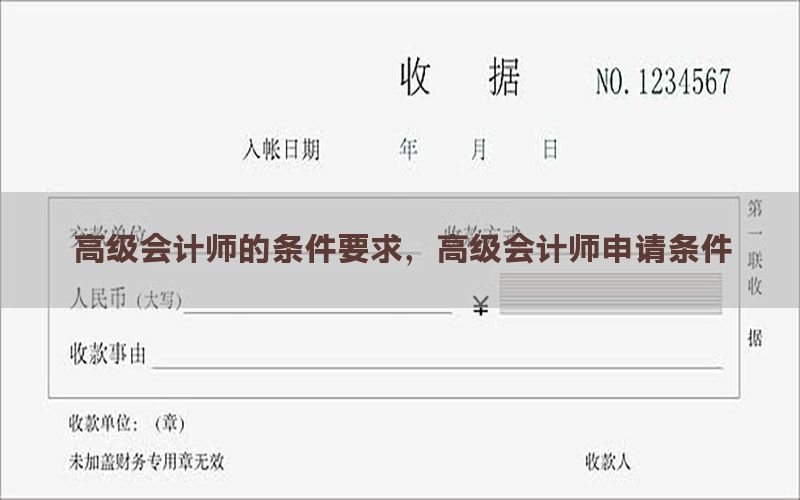 高级会计师的条件要求，高级会计师申请条件