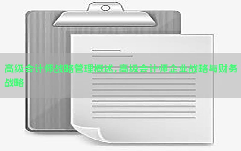 高级会计师战略管理概述，高级会计师企业战略与财务战略