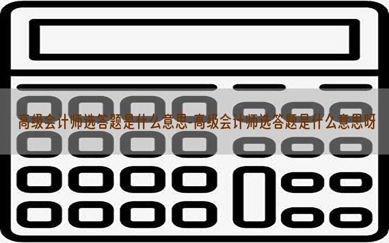 高级会计师选答题是什么意思-高级会计师选答题是什么意思呀