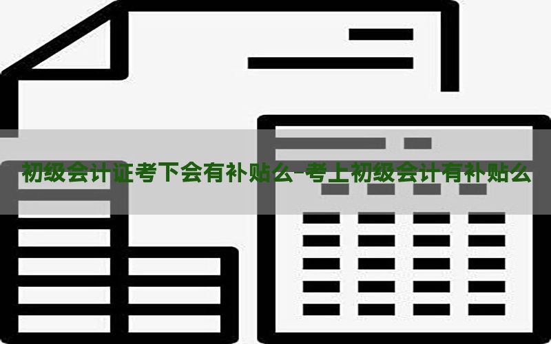 初级会计证考下会有补贴么-考上初级会计有补贴么