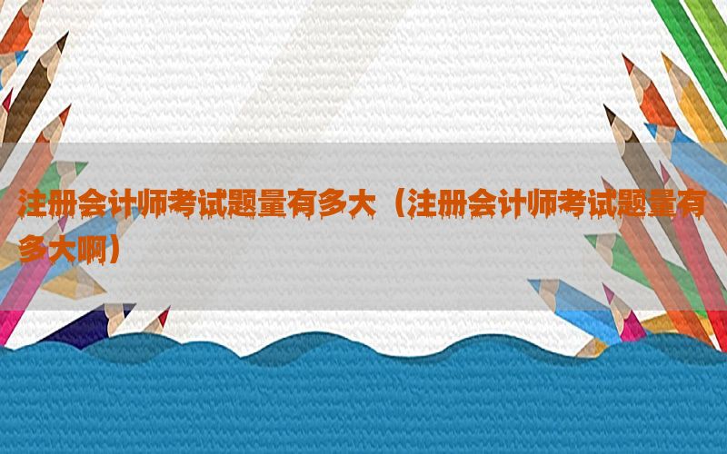 注册会计师考试题量有多大（注册会计师考试题量有多大啊）