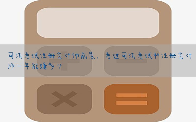 司法考试注册会计师前景，考过司法考试和注册会计师一年能赚多少