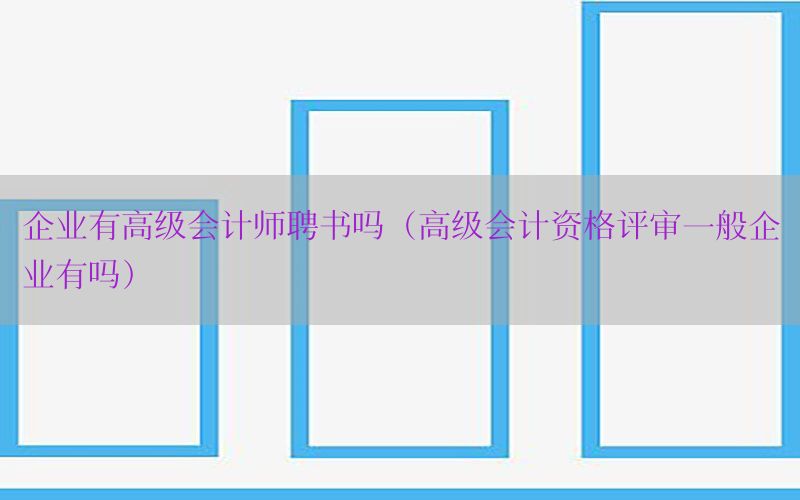 企业有高级会计师聘书吗（高级会计资格评审一般企业有吗）