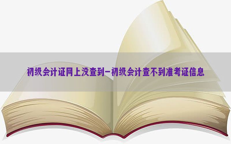 初级会计证网上没查到-初级会计查不到准考证信息