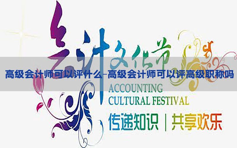 高级会计师可以评什么-高级会计师可以评高级职称吗