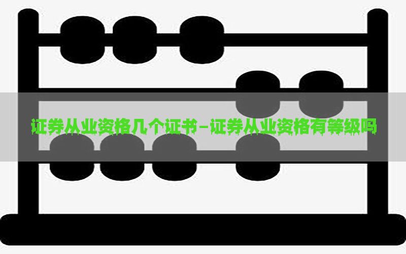 证券从业资格几个证书-证券从业资格有等级吗