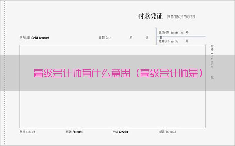 高级会计师有什么意思（高级会计师是）