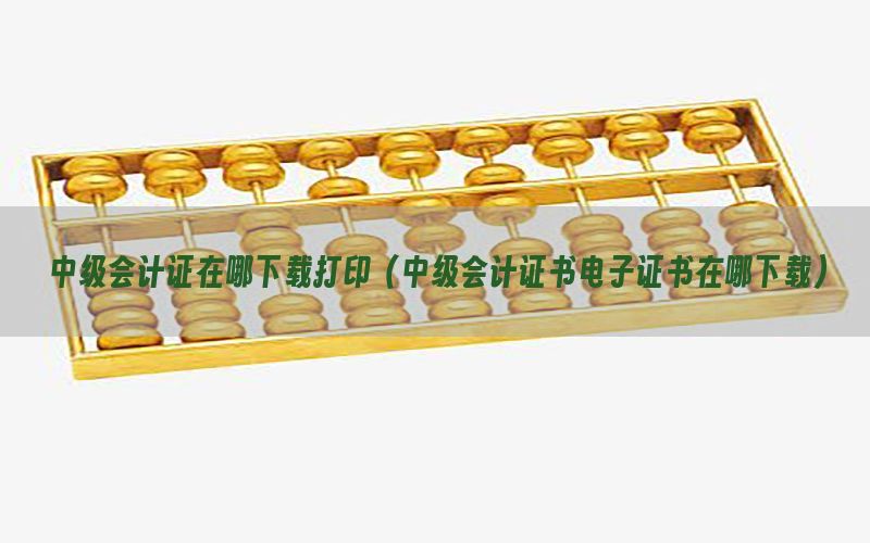 中级会计证在哪下载打印（中级会计证书电子证书在哪下载）