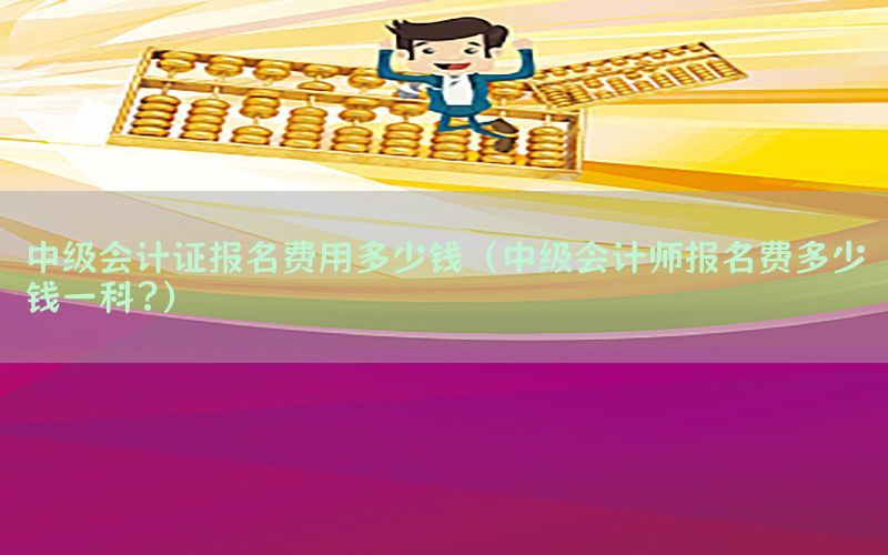 中级会计证报名费用多少钱（中级会计师报名费多少钱一科?）