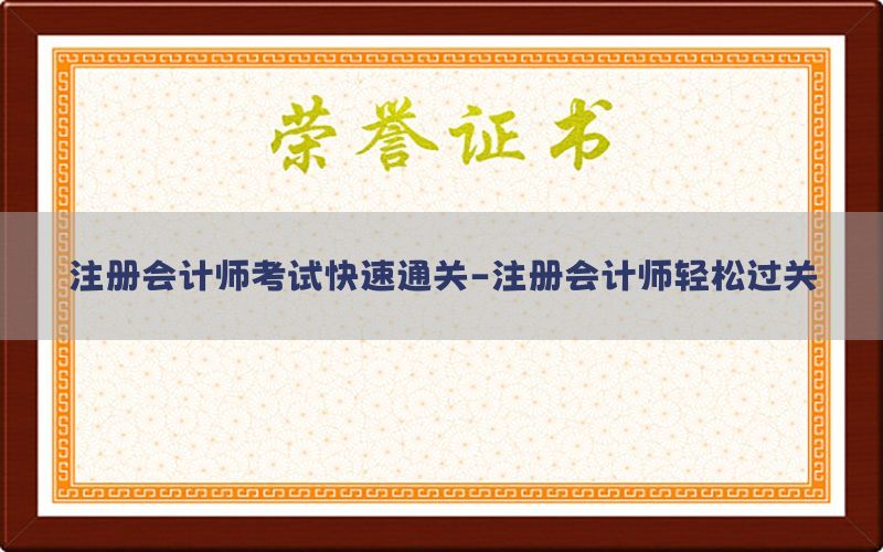 注册会计师考试快速通关-注册会计师轻松过关