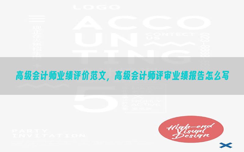 高级会计师业绩评价范文，高级会计师评审业绩报告怎么写